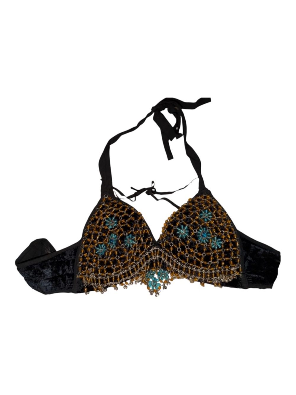 India Arts Belly Dancer Bra Beaded Bells M Top